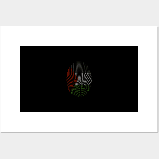 Palestine Is In My Blood - The Finger Print Palestinian Flag Wall Art by mangobanana